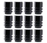 Capes de soupape de pneus Voiture 12 pcs, Accessoires Voiture en Aluminium résistant aux fuites pour l'usure pour Le VUS, vélo, Camion, Bouchons Valve Black