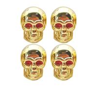 Capes de Tige de soupape de crâne - Capes de soupapes d'air de pneus squelettes 4pcs avec cuivre en cuivre, Moto-vannes de pneus de Voiture résistant à la Rouille | Casquette de soupape élégante pour