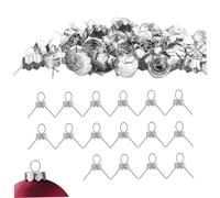 Capes d'ornement 100pcs Secure Metal Christmas Ornement Crochets Remplacement des cintres pour l'arbre de Noël, en Porcelaine, en céramique ou en Verre décoration, 20 mm, Argent