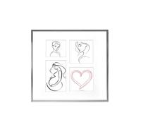 CAPESTORE Cadre Natalie 24,5x26 cm en Silver Effect avec Passe-partout - Design Moderne, pour 4 Photos ou 1 Image, à Poser ou à Suspendre, Élégant et Polyvalent