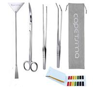 capetsma Aquascaping Tools - Long outil en acier inoxydable pour plantes d'aquarium - Pince à épiler ciseaux spatule - Kit de nettoyage pour bonsaï - Grattoir d'algues - Kit de nettoyage pour aquarium
