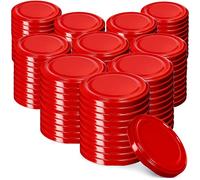 Capeur à vis Kadax FI66 mm, set set set, chant de couvercle adapté à 200 ml et 315 ml de verres, couvercle de torsion avec 4 dents d'orge, couvercle (100 pièces, rouge)
