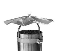 Capeur de tuyau de poêle, capuchon de pluie de cheminée - Chapeau de cône de cheminée en acier inoxydable - Pipe de poêle à l'extérieur du couvercle, protection contre la poussière de neige pour la