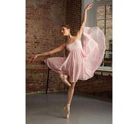 Capezio Caraco Empire Robe de Danse, Costume de Danse élégant avec Justaucorps et Jupe en Georgette Fluide, Robe lyrique sans Manches pour Femme, idéale pour la Danse lyrique et Ballet