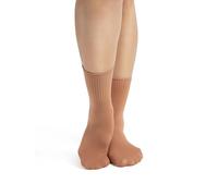 Capezio Chaussettes de ballet côtelées pour femme, couleur bronze, taille unique, Suntan, taille unique