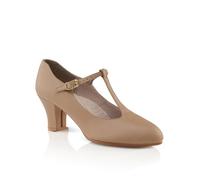 Capezio Chaussures de danse Jr. Footlight avec sangle en T pour femme, caramel, 44.5 EU