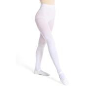 Capezio Collant de Transition Ultra-Doux avec Ceinture ajustée, Blanc, Large