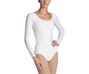 Capezio Cotton Classic Long Sleeve Leotard Collant, White, M Femme
