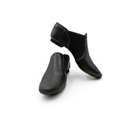 Capezio Girls' E Series EJ2C Jazz Slip on Shoes - Comfortable Black Leather with Neoprene Arch Support, Non-Slip Sole for Dance, Size 1.5 Little Kid, Black Color Option
