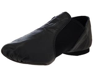 Capezio Girls' E Series EJ2C Jazz Slip on Shoes - Comfortable Black Leather with Neoprene Arch Support, Non-Slip Sole for Dance, Size 1.5 Little Kid, Black Color Option