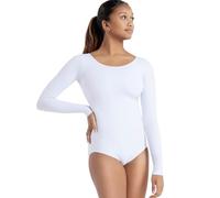 Capezio Justaucorps à Manches Longues, Blanc, S Femme