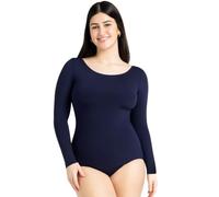 Capezio Justaucorps à Manches Longues, Bleu Marine, L Femme