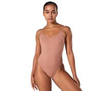 Capezio Justaucorps caraco pour femme 3532 – bretelles réglables transparentes – Suntan Taille L