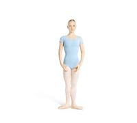 Capezio Justaucorps classique à manches courtes pour femme, bleu clair, XS