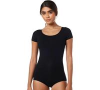 Capezio Justaucorps Classique à Manches Courtes pour Femme, Noir, Medium