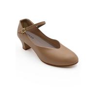 Capezio Women's Jr. Footlight Character Shoe - Soft PU Upper, Moisture Absorbent Lining for Comfort, Durable Design, Ideal for Dance, 1.5" Heel, Caramel, Size 6M US, 36.5 EU