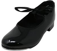 Capezio Women's N625 Jr. Tyette Tap Shoe,Black Patent,10 W US