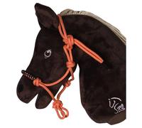 HKM Hobby Horsing Licol à nœuds avec strass, réglable, accessoire réaliste pour enfants (orange)