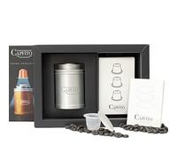 CAPFITO Kit, Capsule réutilisables pour machines compatible Nespresso (original), [1 Capfito + 12 capsules réutilisables en polypropylène +100 disques Aluminium] (Aluminium)