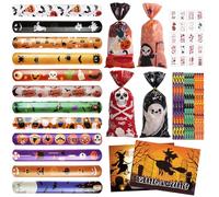 Capgoost 80 Pièces Halloween Pinata Cadeaux de Fête, Sachet Bonbon Halloween avec Bracelet, Carte Invitation, Accessoires de Jouets Party Favors pour Anniversaire Fête Cadeau halloween Enfant