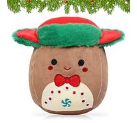 Capgoost Peluche Noel, 20cm Peluche Noël, Bonhomme en Pain d'épice Peluches Mignon, Kawaii Peluches Plush Squishy Poupée Décor Noel Cadeaux de Anniversaire Noël Décoration Intérieur Coussin Canapé(A)