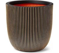 CAPI EUROPE Jardiniere GROVVE - 43x41 cm - Noir et doré - Plastique texturé