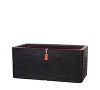 Capi Europe - Jardinière rectangulaire Rib NL - 73x39x32 - Noir - Ouverture Ø31 - Pot pour Une Utilisation à l'intérieur et à l'extérieur - Incassable - 100% Recyclable - KBLR963