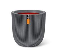 Capi Europe - Pot Boule Groove NL - 54x52 - Gris foncé - Pot de Fleurs pour intérieur et extérieur - Cache-Pot - Pot de Plantation - Jardinière - Plastique - KGVDG935