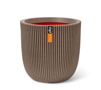 Capi Europe - Pot Boule Groove NL - 54x52 - Warm Taupe - Pot de Fleurs pour intérieur et extérieur - Cache-Pot - Pot de Plantation - Jardinière - Plastique - KGVWT935