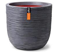 Capi Europe - Pot Boule Rib NL - 43x41 - Gris foncé - Ouverture Ø43 - Pot intérieur et extérieur - KDGR933