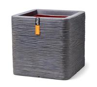 Capi Europe - Pot carré Rib NL - 50x50 - Gris foncé - Ouverture Ø50 - Pot intérieur et extérieur - KDGR904