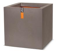 Capi Europe - Pot carré Smooth NL - 30x30 - Taupe Chaud - Ouverture Ø30 - Pot intérieur et extérieur - KWT902