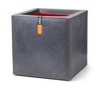 Capi Europe - Pot carré Smooth NL - 40x40 - Gris foncé - Pot de Fleurs pour intérieur et extérieur - Cache-Pot - Pot de Plantation - Jardinière - Plastique - KDG903