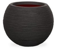 Capi Europe - Vase Boule Rib NL - 40x32 - Noir - Ouverture Ø24 - Pot pour Une Utilisation à l'intérieur et à l'extérieur - Incassable - 100% Recyclable - KBLR270