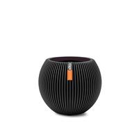 Capi Europe - Vase Boule Groove - 22x18 - Noir - Ouverture Ø22 - Pot intérieur et extérieur - BGVBL103