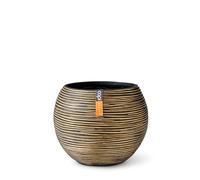 Capi Europe - Vase Boule Rib - 30x25 - Or - Ouverture Ø30 - Pot intérieur et extérieur - BOFGB104