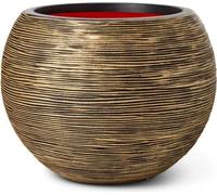 CAPI EUROPE Vase boule RIB NL - 40x32 cm - Noir et Or