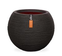Capi Europe - Vase Boule Rib NL - 40x32 - Noir - Ouverture Ø24 - Pot pour Une Utilisation à l'intérieur et à l'extérieur - Incassable - 100% Recyclable - KBLR270