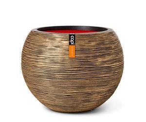 Capi Europe - Vase Boule Rib NL - 62x48 - Or - Ouverture Ø62 - Pot intérieur et extérieur - KBGR271