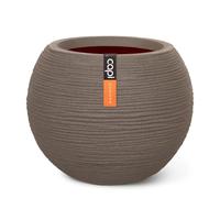 Capi Europe - Vase Boule Rib NL - 62x48 - Taupe Chaud - Ouverture Ø62 - Pot intérieur et extérieur - KWTR271