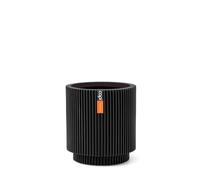 Capi Europe - Vase Cylindre Groove Black & Gold - 19x21 - Noir - Ouverture Ø17 - Pot pour l'intérieur - BGVBL314