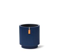 Capi Europe - Vase Cylindre Groove Colours - 11x12 - Bleu foncé - Ouverture Ø10 - Pot pour l'intérieur - BGVDB312