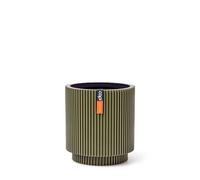 Capi Europe - Vase Cylindre Groove Colours - 11x12 - Vert - Ouverture Ø11 - Pot intérieur et extérieur - BGVGN312