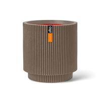 Capi Europe - Vase Cylindre Groove NL - 41x43 - Taupe Chaud - Ouverture Ø41 - Pot intérieur et extérieur - KGVWT883