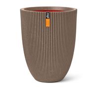 Capi Europe - Vase élégant Bas Groove NL - 34x46 - Taupe Chaud - Ouverture Ø34 - Pot intérieur et extérieur - KGVWT782