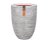 Capi Europe - Vase élégant Bas Rib NL - 34x46 - Ivoire - Ouverture Ø34 - Pot intérieur et extérieur - KOFI782