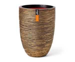 Capi Europe - Vase élégant Bas Rib NL - 34x46 - Or - Ouverture Ø34 - Pot intérieur et extérieur - KBGR782