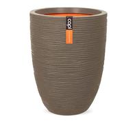 Capi Europe - Vase élégant Bas Rib NL - 34x46 - Taupe Chaud - Ouverture Ø34 - Pot intérieur et extérieur - KWTR782