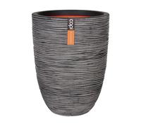 Capi Europe - Vase élégant Bas Rib NL - 46x58 - Anthracite - Ouverture Ø46 - Pot intérieur et extérieur - KOFZ783