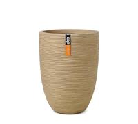 Capi Europe - Vase élégant Bas Rib NL - 46x58 - Beige - Ouverture Ø46 - Pot intérieur et extérieur - KBER783